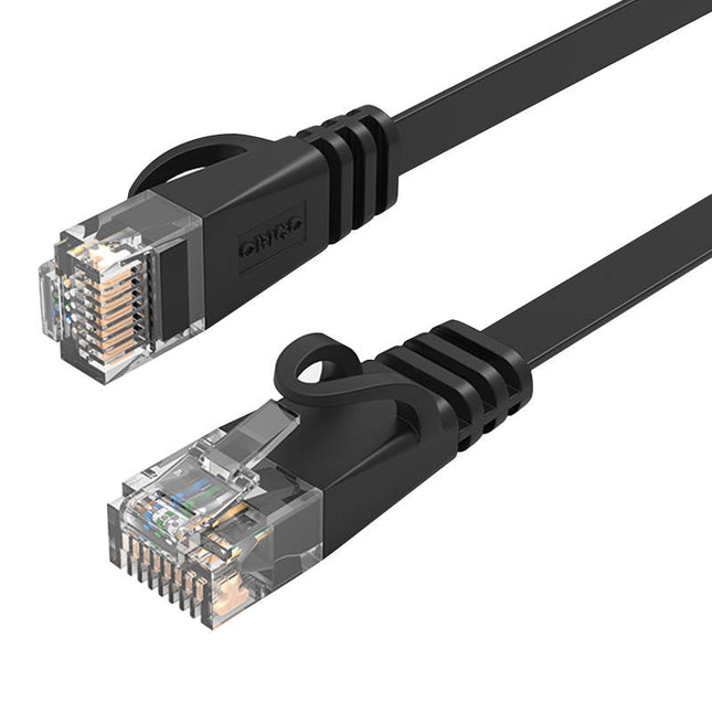 Orico RJ45 Cat.6 Flaches Ethernet-Netzwerkkabel 1 m (Schwarz)