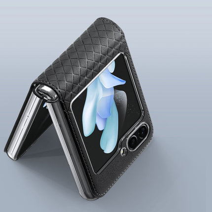 Samsung Galaxy Z Flip5 5G Flip Leren Case Portemonnee Achtercover Dux Ducis Bril - Zwart