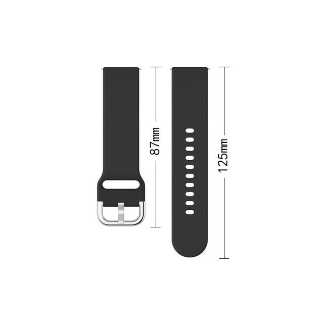 Siliconen band TYS smartwatch band universeel 22mm zwart