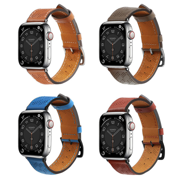 Band Leer Apple Watch SE, 8, 7, 6, 5, 4, 3, 2, 1 (41, 40, 38 mm) armband bruin