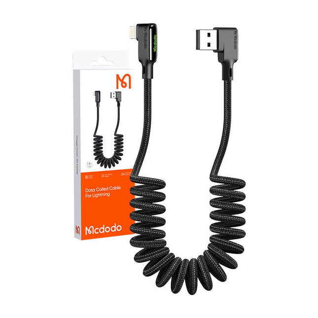 USB naar Lightning kabel, Mcdodo CA-7300, haaks, 1,8m (zwart)