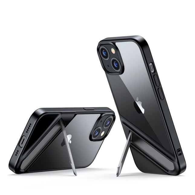 Ugreen Fusion Kickstand Case iPhone 14 Hard Cover met Gel Frame en Stand zwart