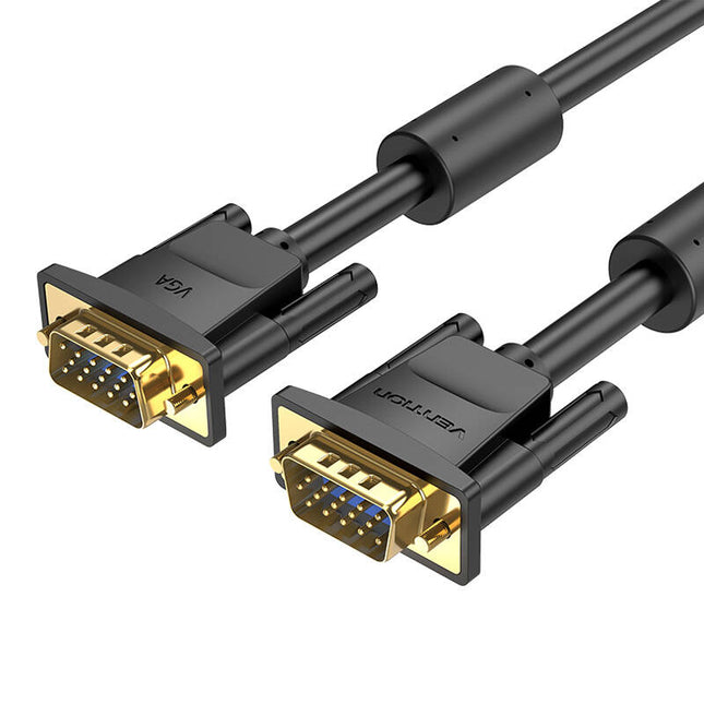 VGA(3+6) mannelijk naar mannelijk kabel met ferrietkernen 3m ventilatie DAEBI (zwart)
