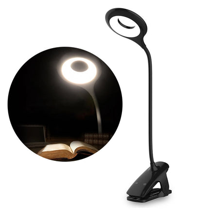 Draadloze LED-leeslamp met clip + zwarte micro-USB-kabel