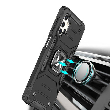 Ring Armor Tough Hybrid Case Cover + Magnethalter für Samsung Galaxy A53 5G Schwarz