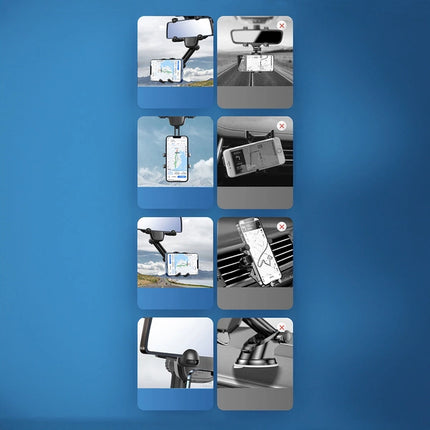 Autotelefoonhouder voor achteruitkijkspiegel - Zwart