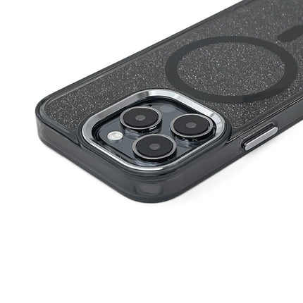Glitter Case MagSafe voor iPhone 16 Pro Max - zwart met glitter