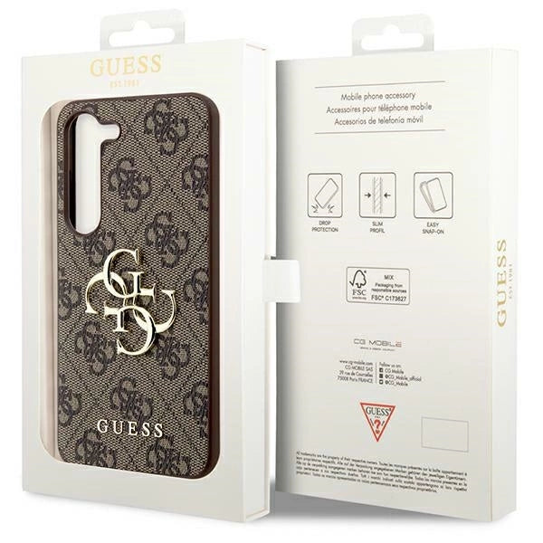 Guess 4G Big Metal Logo case for Samsung Galaxy A55 - brown