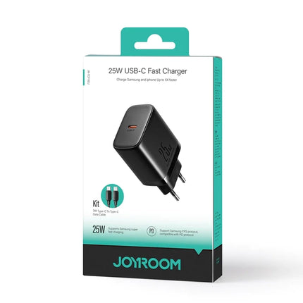 Joyroom JR-TCF11 snellader met een vermogen tot 25W + USB-C/USB-C kabel 1m - wit