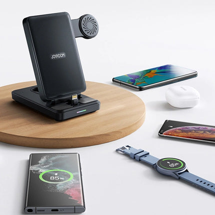 Joyroom JR-WQS01 Samsung Galaxy USB-C 4in1 oplaadstation opvouwbaar + USB-A - USB-C kabel - zwart