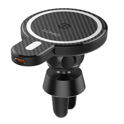 LDNIO car holder, MA20 with inductive charger 15W and metal ring (black)