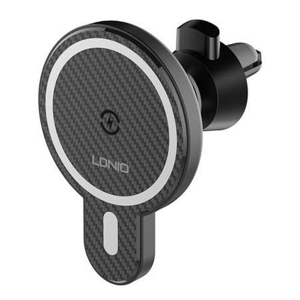 LDNIO car holder, MA20 with inductive charger 15W and metal ring (black)