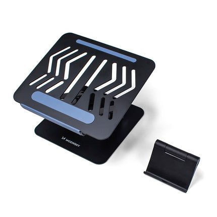 Laptopstandaard Wozinsky WRS-CPY84SB 360 aluminium + Gratis! smartphonestandaard - zwart