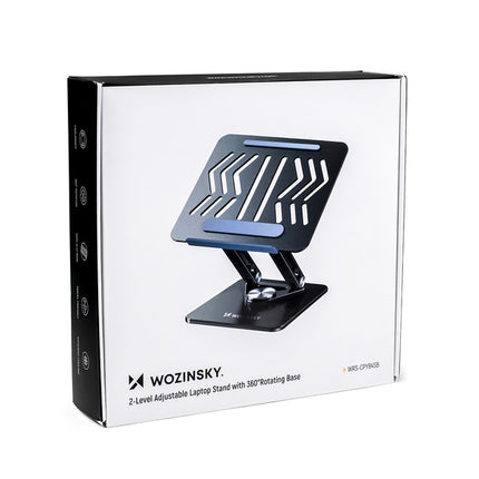 Laptopstandaard Wozinsky WRS-CPY84SB 360 aluminium + Gratis! smartphonestandaard - zwart