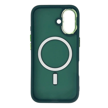Hoesje voor iPhone 16 Magsafe Glossy Frosted Magnetic Groen