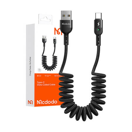 USB-veerkabel naar USB-C Mcdodo Omega CA-6420 1,8 m (zwart)