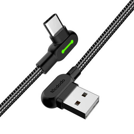 USB naar USB-C kabel Mcdodo CA-5280 LED, 1,8m (zwart)