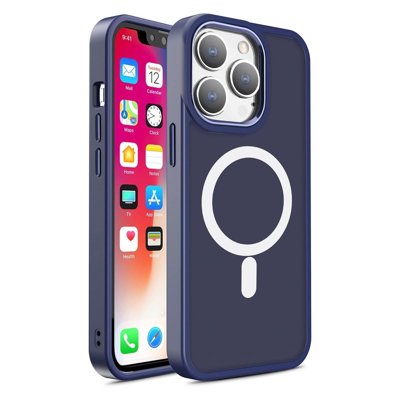 iPhone 14 Pro hoesje Matte MagSafe Case blauw
