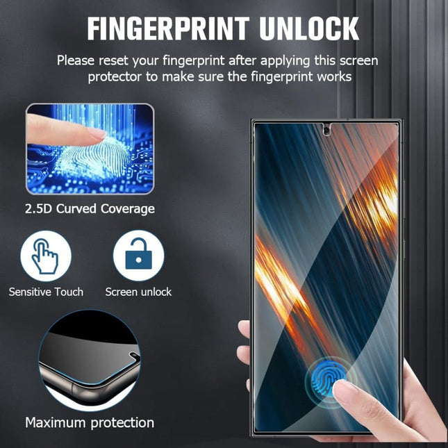 Samsung S24 Plus Fingerprint Compatible Privacy Tempered Glass