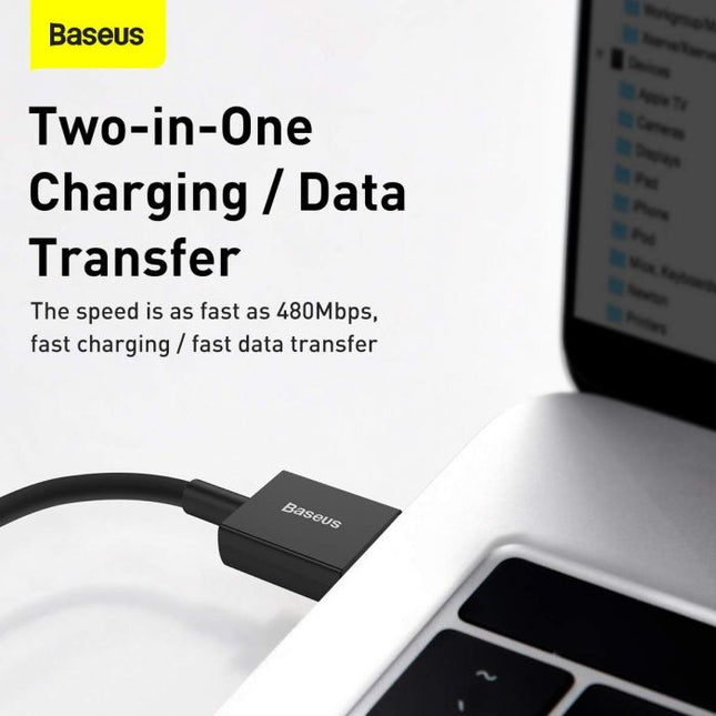 Baseus Lightning Superior Series cable, Fast charging, Data 2.4A, 1m Black (CALYS-A01)