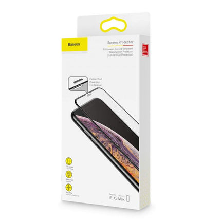 Baseus iPhone Xs Max / iPhone 11 Pro Max 0,23 mm Vollbild gebogenes T-Glas Staubschutz Schwarz (SGAPIPH65-WA01)