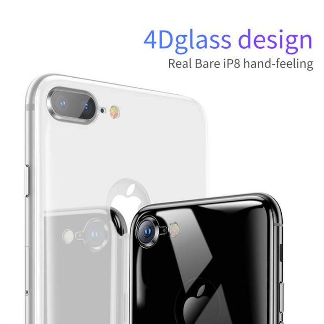 Baseus iPhone 8/7 Plus 0,3 mm 4D All-Coverage Arc-Surface-Rückseite T-Glass Silber (SGAPIPH8P-4D0S)
