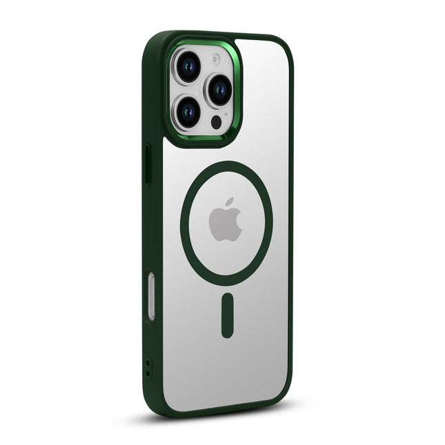 Hoesje voor iPhone 16 Pro Max Magsafe Glossy Frosted Magnetic Groen