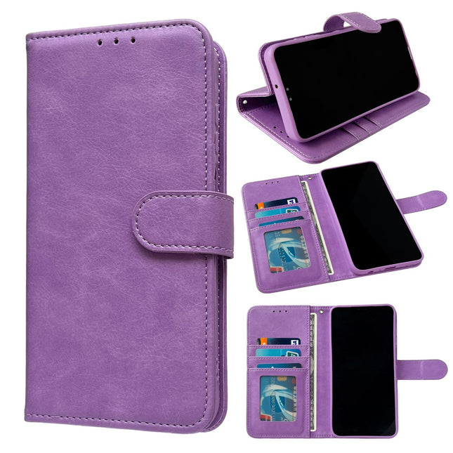 iPhone 16 hoesje boekcase mapje wallet cover lila