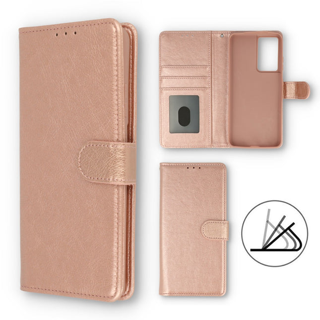 Samsung Galaxy A15 hoesje bookcase mapje wallet rosegoud