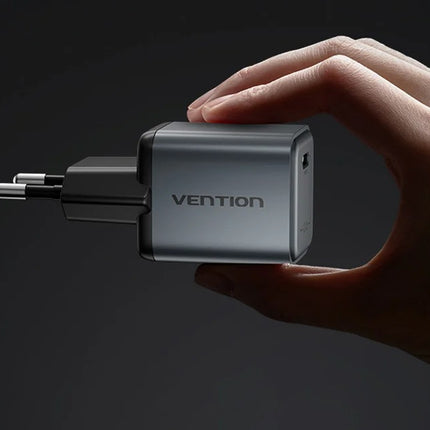 GaN Vention USB-C 20W oplader + USB-CL 1m kabel (grijs)