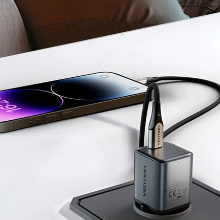 GaN Vention USB-C 20W oplader + USB-CL 1m kabel (grijs)