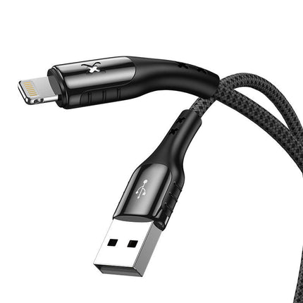 USB naar Lightning kabel Vipfan Kleurrijk X13, 3A, 1,2m (zwart)