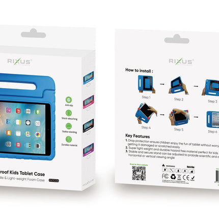 Hoesje kinderen Rixus RXTC06 Tablet Kids Case For Apple iPad Mini 6/7 8.3 inch Blue