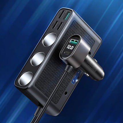 Joyrom Autolader met twee sigarettenaanstekeraansluitingen, USB + USB-C, 154W Multi-Port