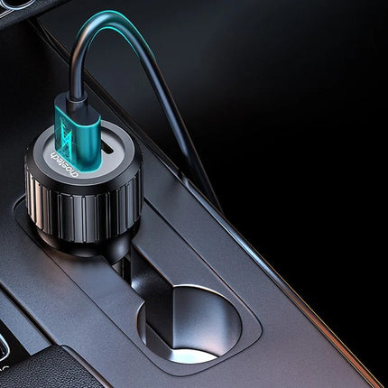 Choetech 63W Dual USB-C 45W + USB-A 18W snellader voor in de auto (zwart)