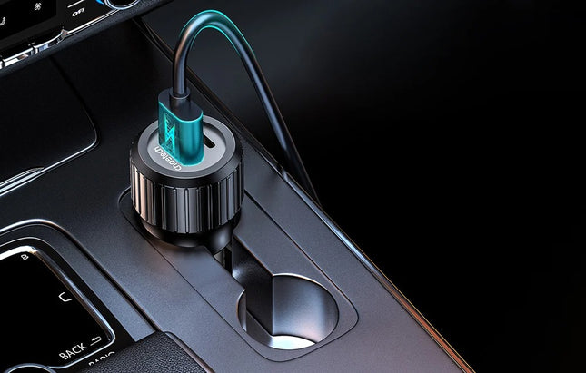 Choetech 63W Dual USB-C 45W + USB-A 18W snellader voor in de auto (zwart)