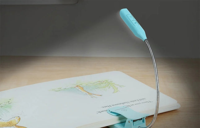 Draadloze lamp Glocusent mini GLCSNTBL103B clip-on leeslamp, USB-C blauw