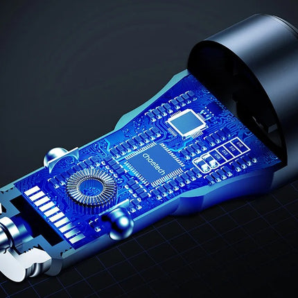 Choetech 63W Dual USB-C 45W + USB-A 18W snellader voor in de auto (zwart)