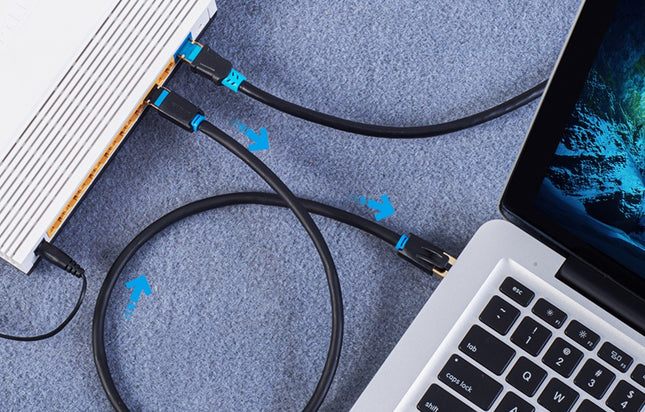 Netwerkkabel CAT8 SFTP Vention IKABF RJ45 Ethernet 40Gbps 1m Zwart