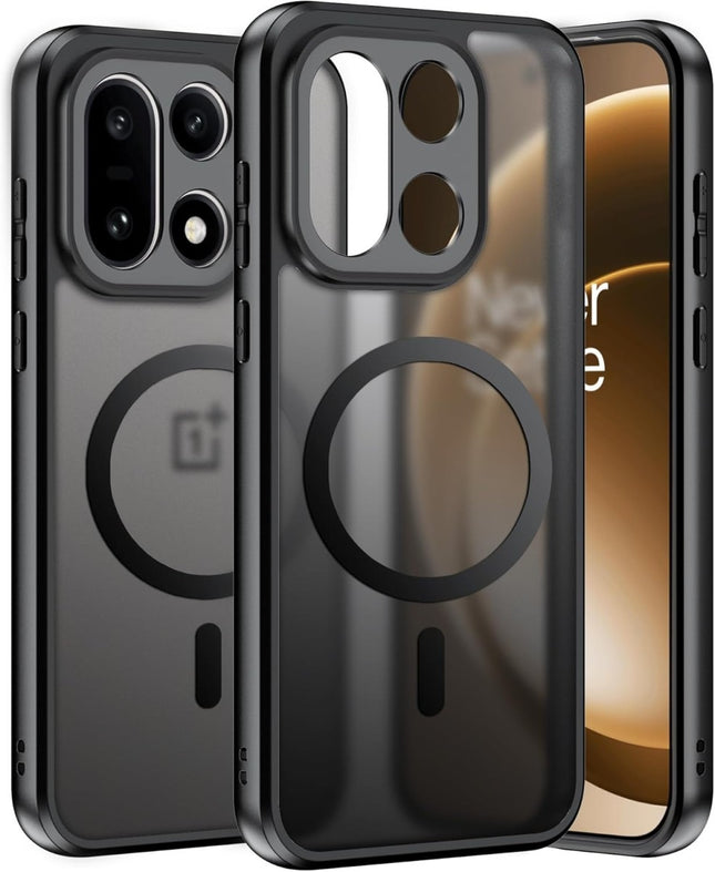 OnePlus 15 - Translucent Matte Skin MagSafe Armor Case Zwart