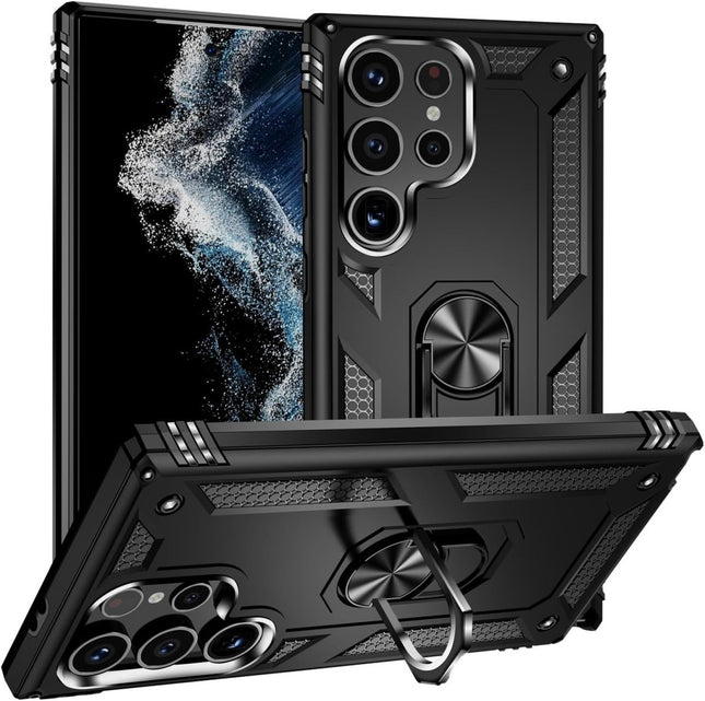 Hoesje Kickstand Ring Armor - Samsung S25 Ultra - Zwart