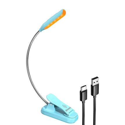Draadloze lamp Glocusent mini GLCSNTBL103B clip-on leeslamp, USB-C blauw