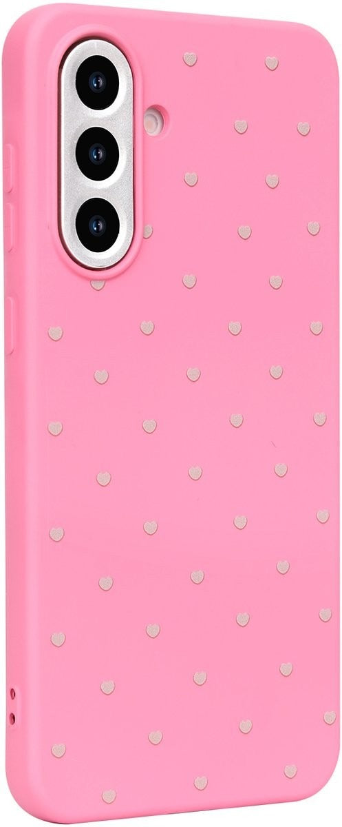 Samsung Galaxy A56 Hoesje Hart Patroon Fuchsia