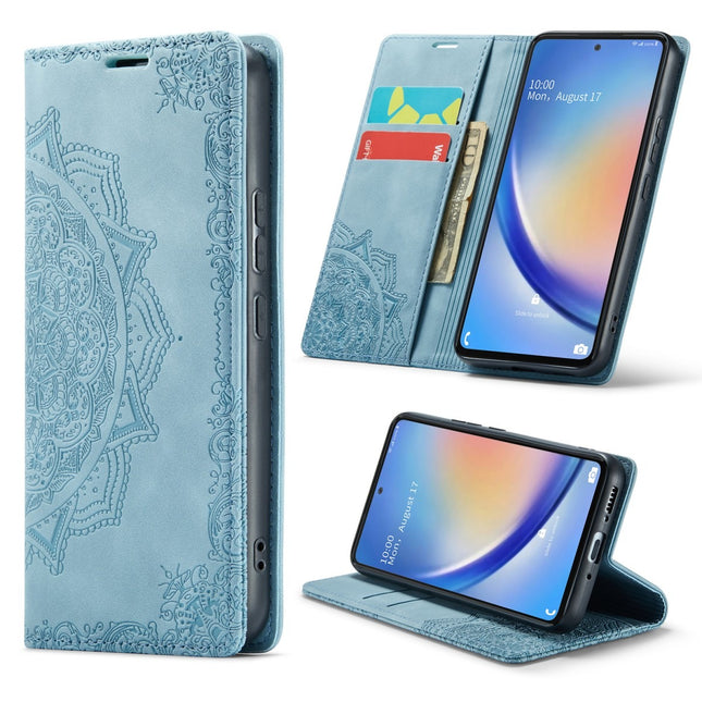 Samsung Galaxy A54 hoesje - Wallet Case - Turquoise Mandala Design