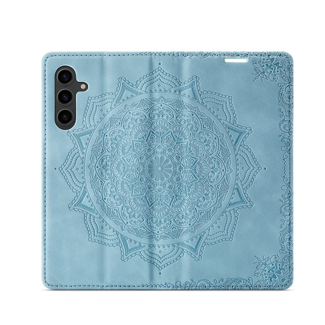 Samsung Galaxy A54 hoesje - Wallet Case - Turquoise Mandala Design
