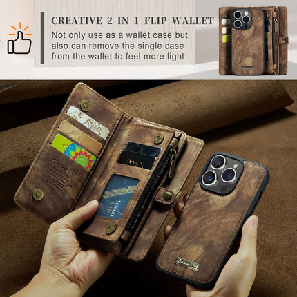 Caseme Case iPhone 15 Pro - Multifunctional Wallet - Brown