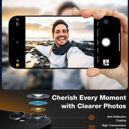 TORRAS LensGuard Apple iPhone 16 / 16 Plus / 17 Camera Protector Titanium