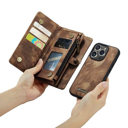 Caseme Case iPhone 15 Pro - Multifunctional Wallet - Brown