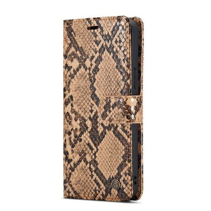 Samsung A52/A52s - Beige hoesje bookcase Snake Design Luxe Wallet Case