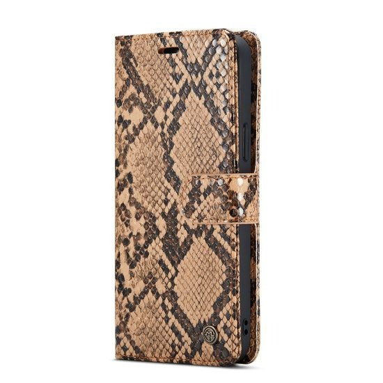 Samsung A52/A52s - Beige hoesje bookcase Snake Design Luxe Wallet Case